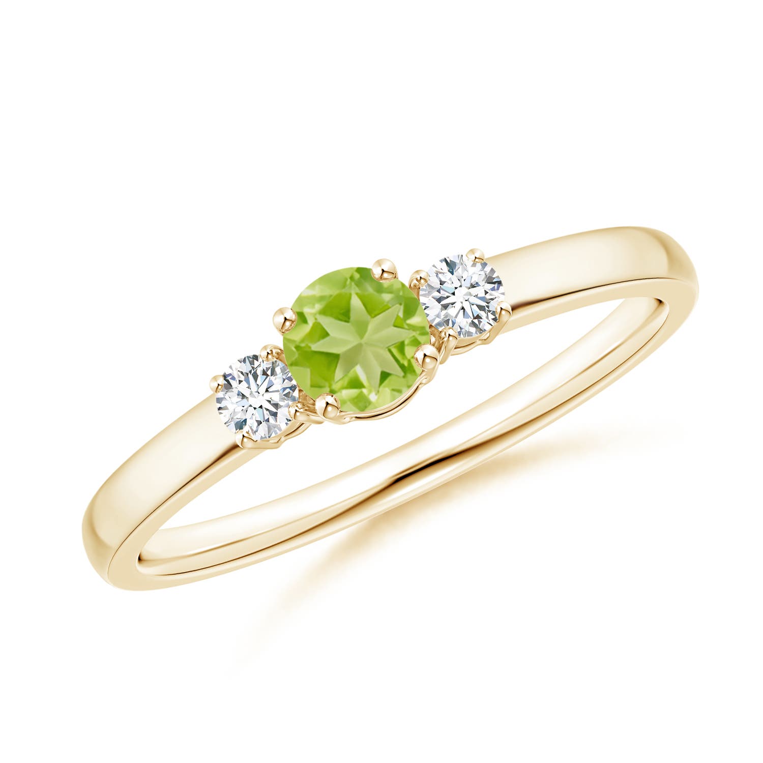 AA - Peridot / 0.44 CT / 14 KT Yellow Gold