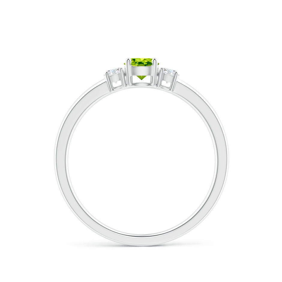 4mm AAA Classic Peridot and Diamond Three Stone Engagement Ring in P950 Platinum side-1