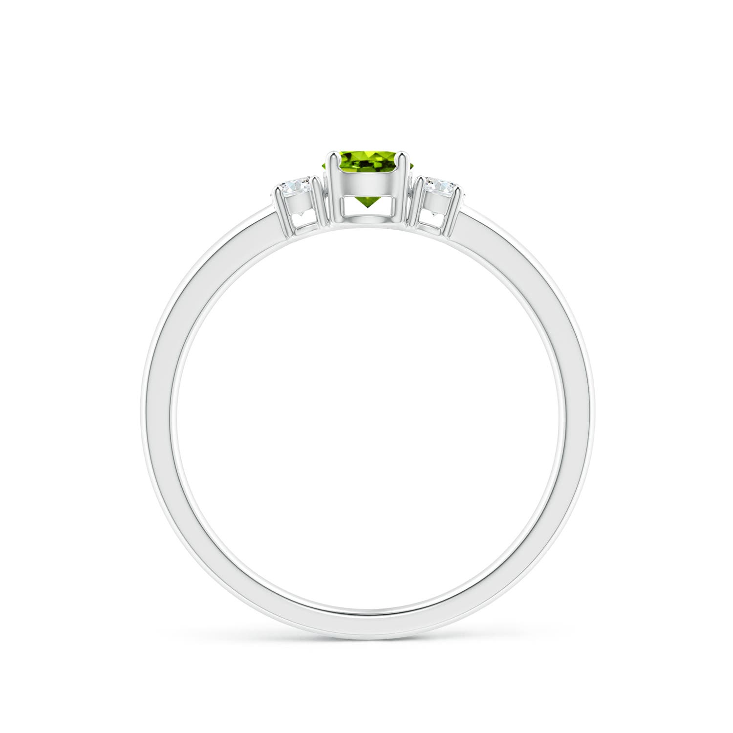 AAAA - Peridot / 0.44 CT / 14 KT White Gold