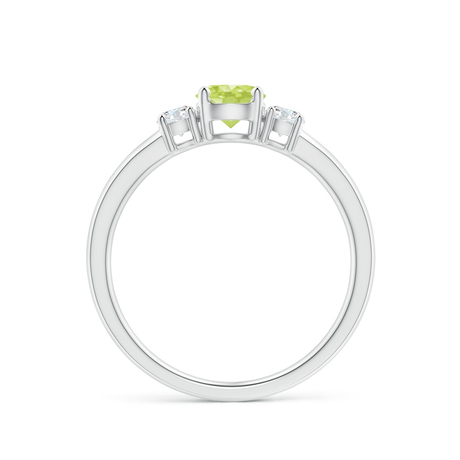 5mm A Classic Peridot and Diamond Three Stone Engagement Ring in P950 Platinum side-1