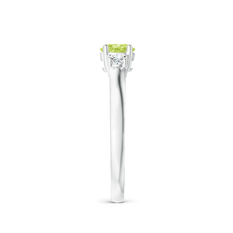 5mm A Classic Peridot and Diamond Three Stone Engagement Ring in P950 Platinum side-2