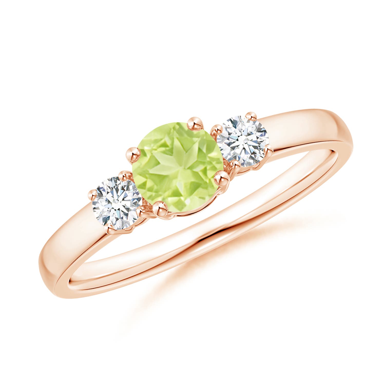 A - Peridot / 0.76 CT / 14 KT Rose Gold