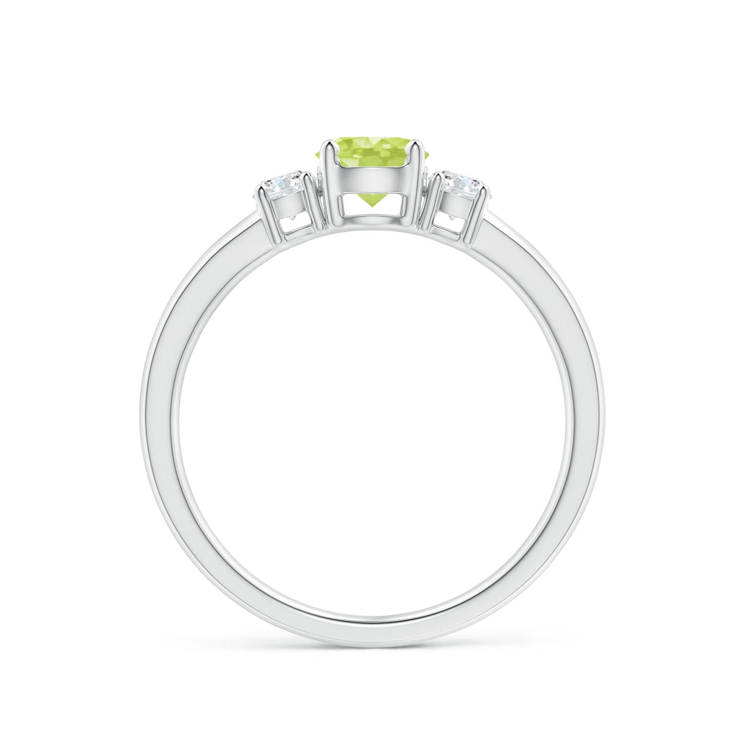 A - Peridot / 0.76 CT / 14 KT White Gold