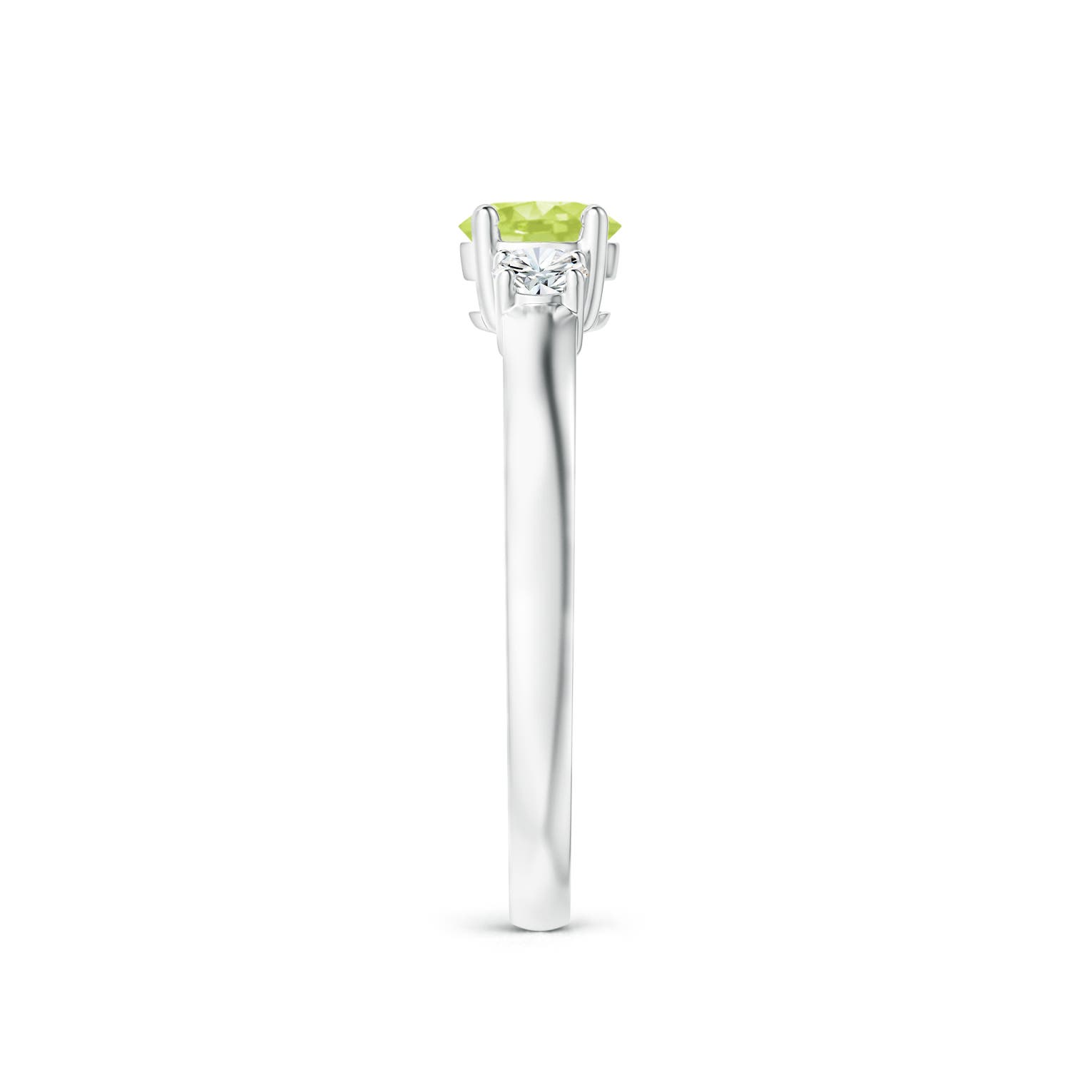 A - Peridot / 0.76 CT / 14 KT White Gold