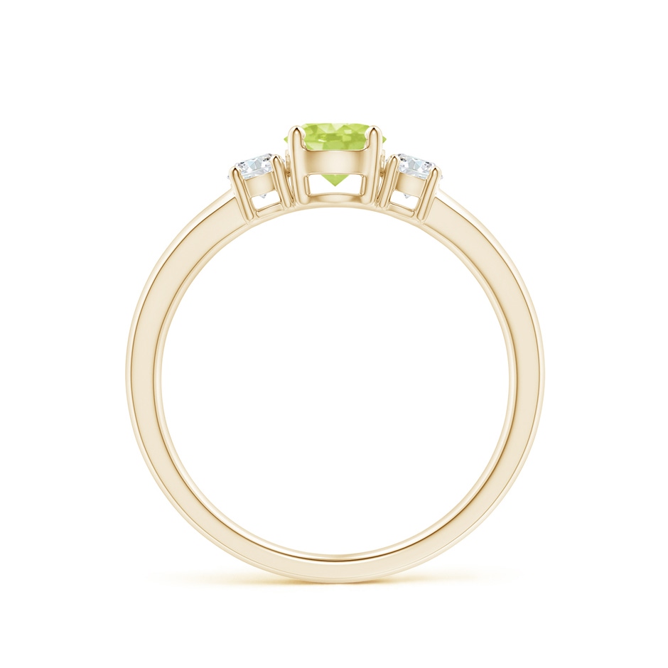 5mm A Classic Peridot and Diamond Three Stone Engagement Ring in Yellow Gold side-1