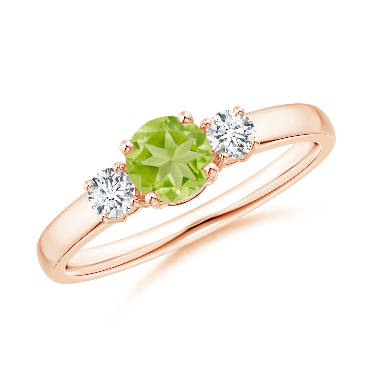 AA - Peridot / 0.76 CT / 14 KT Rose Gold