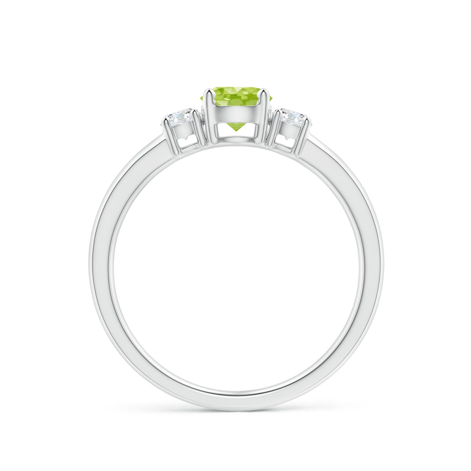 AA - Peridot / 0.76 CT / 14 KT White Gold