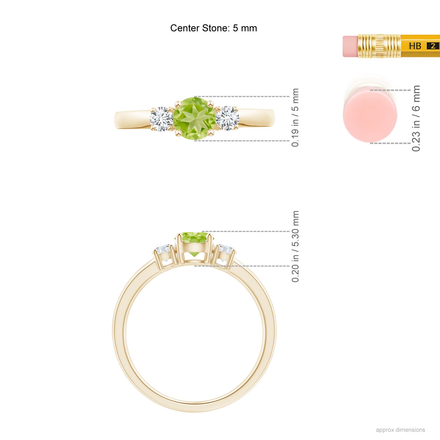 AA - Peridot / 0.76 CT / 14 KT Yellow Gold