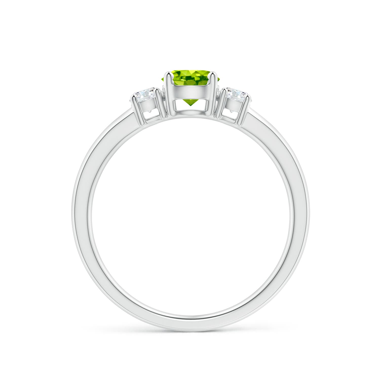 AAA - Peridot / 0.76 CT / 14 KT White Gold