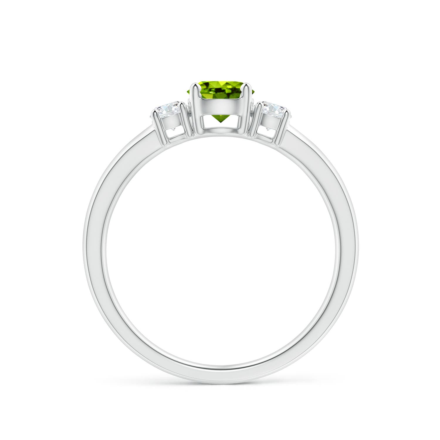 AAAA - Peridot / 0.76 CT / 14 KT White Gold