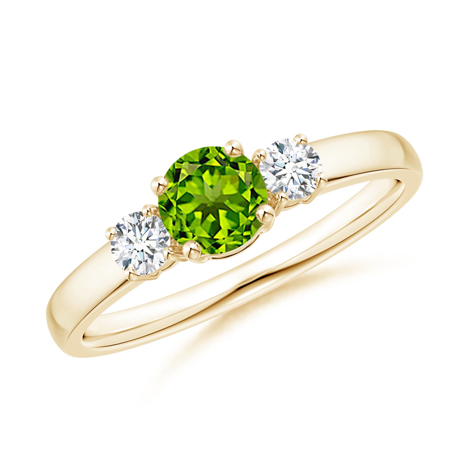 AAAA - Peridot / 0.76 CT / 14 KT Yellow Gold