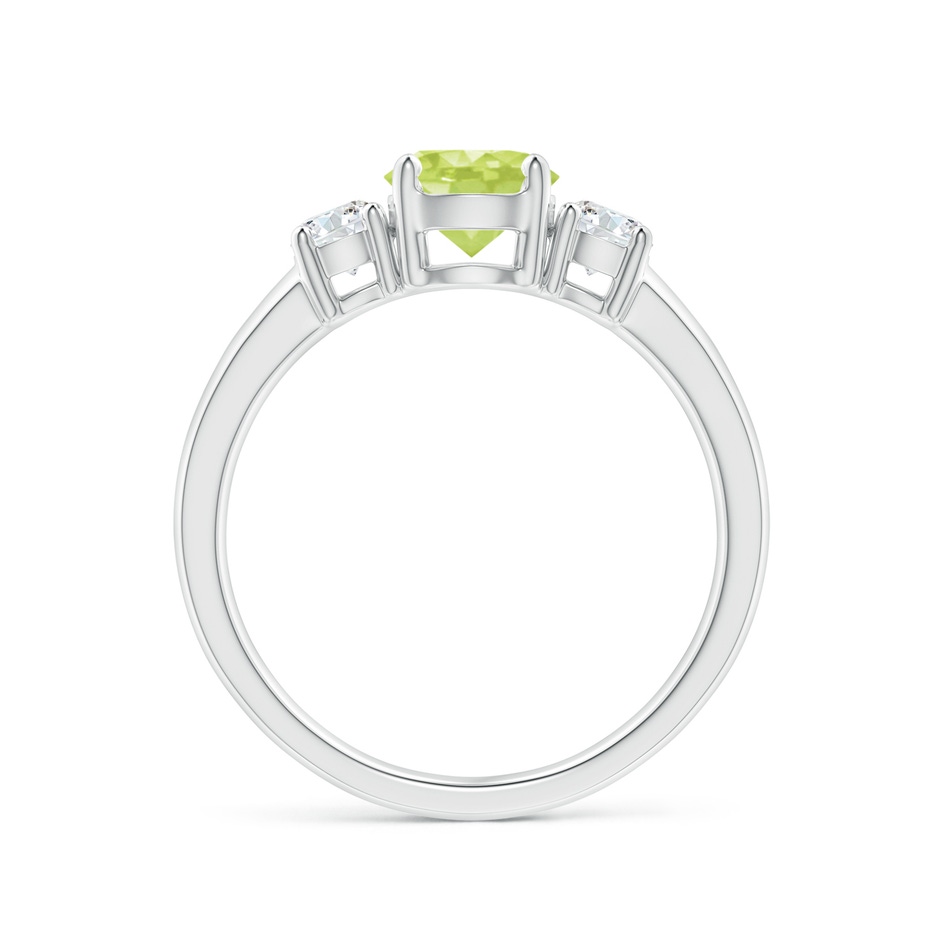 6mm A Classic Peridot and Diamond Three Stone Engagement Ring in P950 Platinum side-1