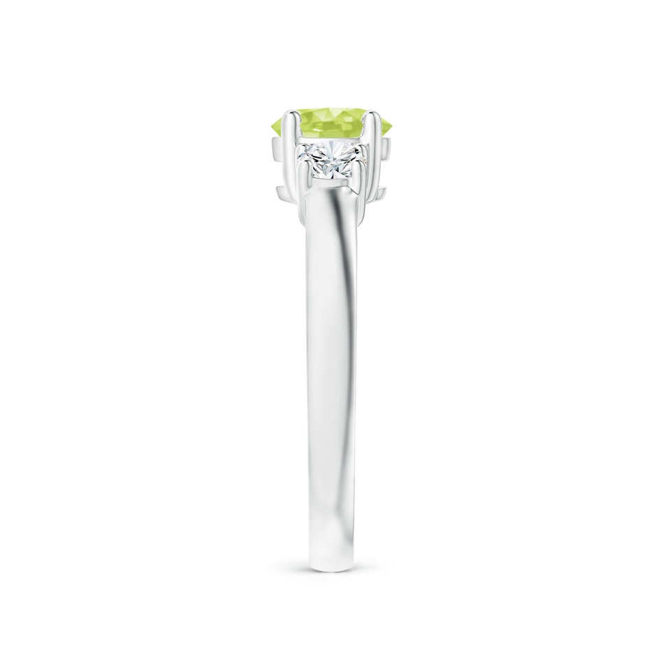 6mm A Classic Peridot and Diamond Three Stone Engagement Ring in P950 Platinum side-2