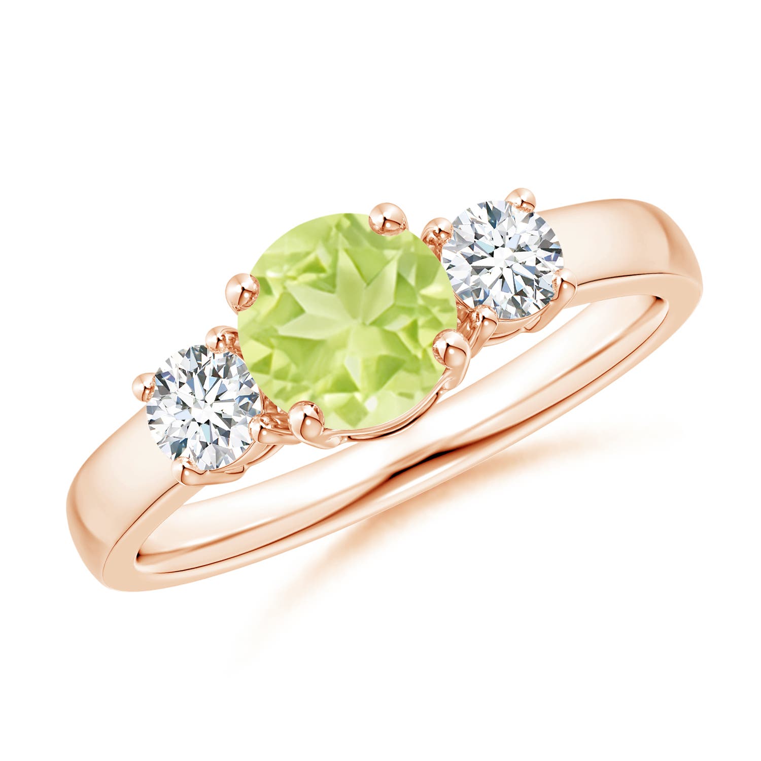 A - Peridot / 1.27 CT / 14 KT Rose Gold