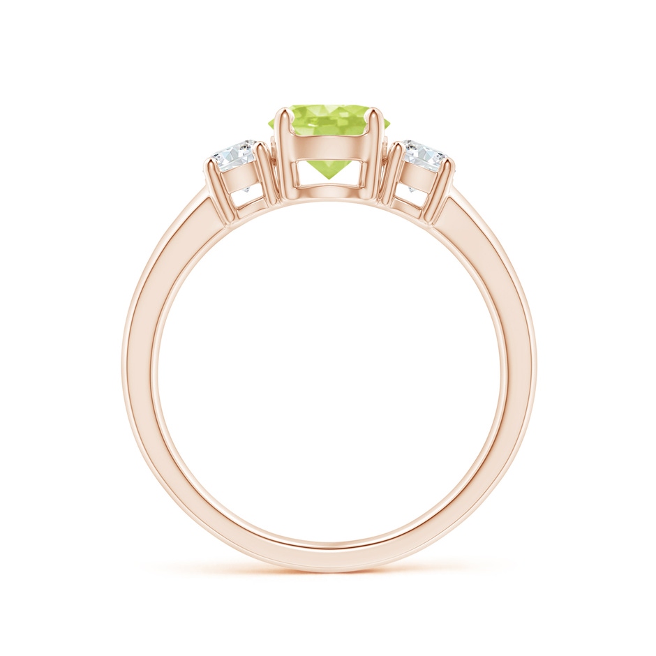 6mm A Classic Peridot and Diamond Three Stone Engagement Ring in Rose Gold side-1