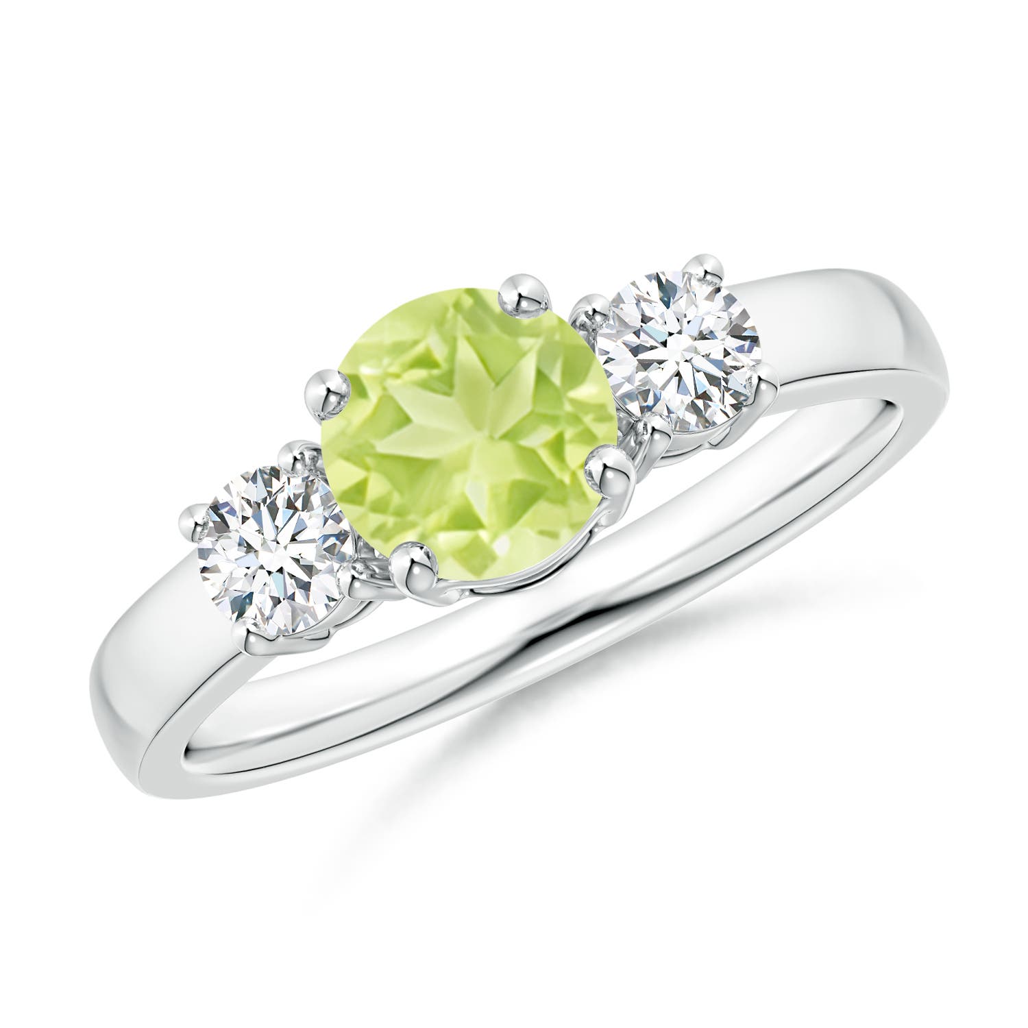 A - Peridot / 1.27 CT / 14 KT White Gold