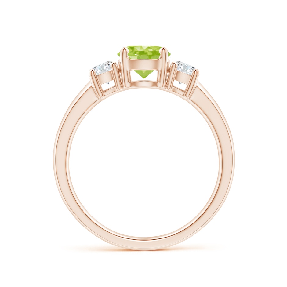 6mm AA Classic Peridot and Diamond Three Stone Engagement Ring in Rose Gold side-1