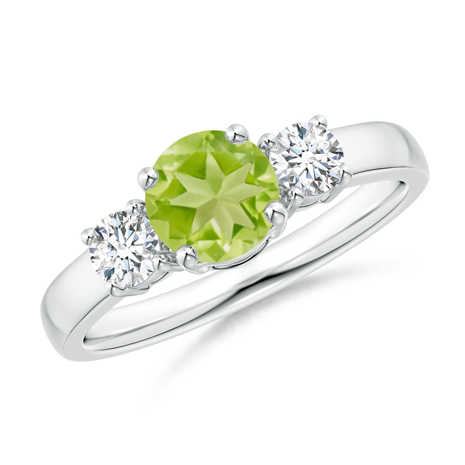 AA - Peridot / 1.27 CT / 14 KT White Gold