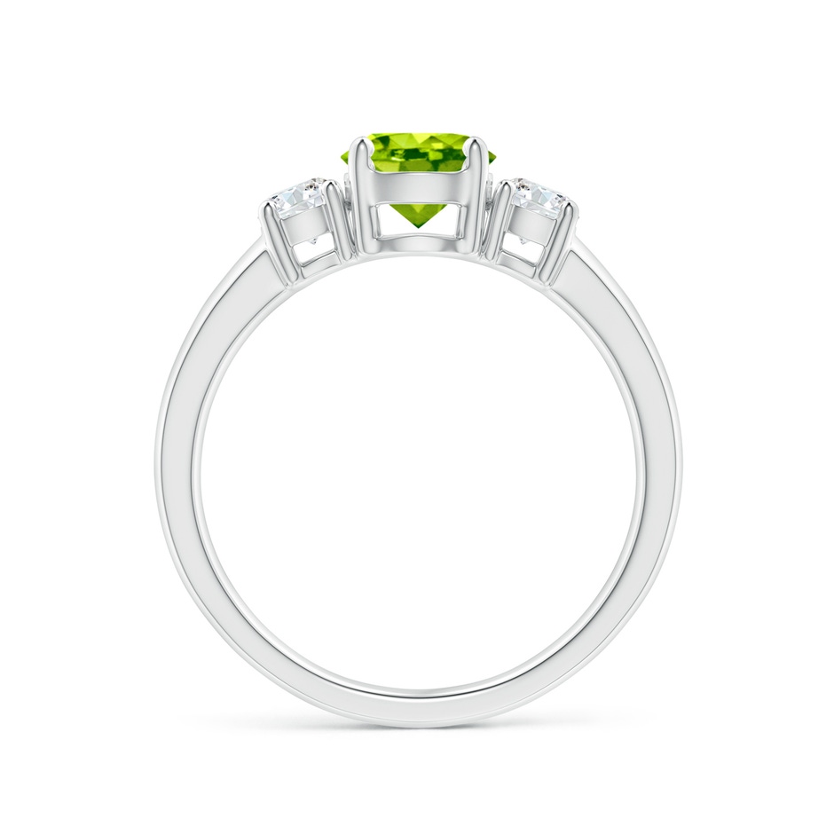 6mm AAA Classic Peridot and Diamond Three Stone Engagement Ring in P950 Platinum side-1