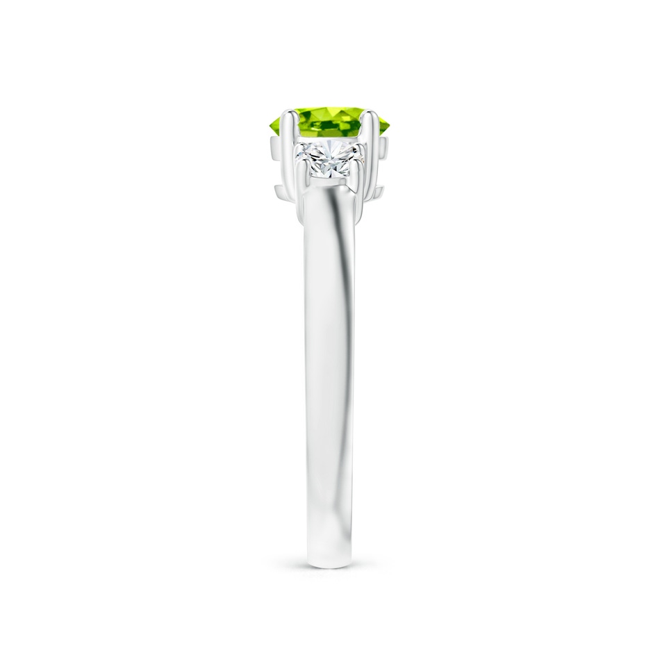 6mm AAA Classic Peridot and Diamond Three Stone Engagement Ring in P950 Platinum side-2