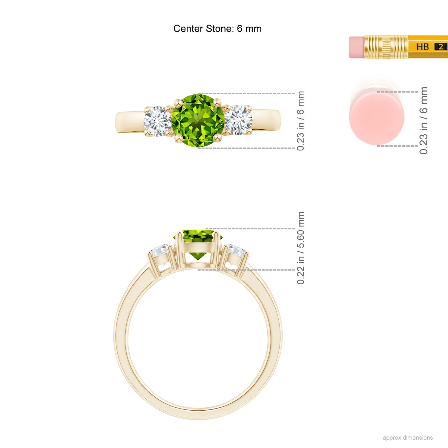 AAAA - Peridot / 1.27 CT / 14 KT Yellow Gold