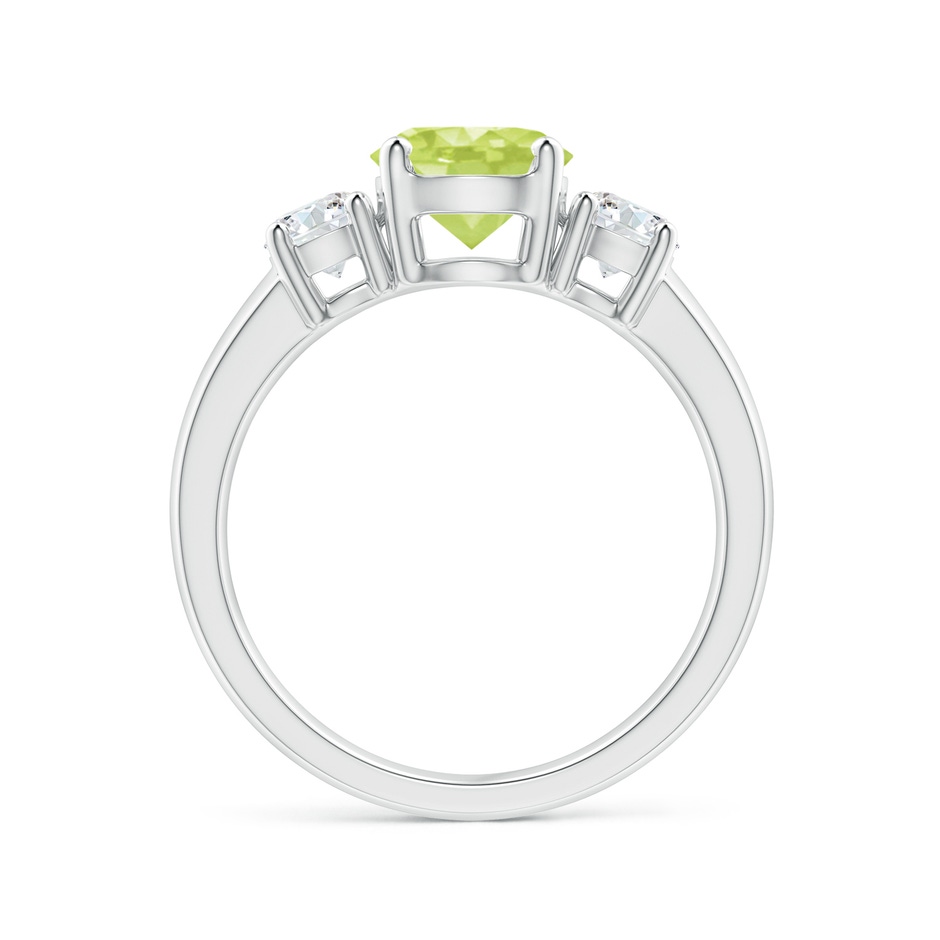 7mm A Classic Peridot and Diamond Three Stone Engagement Ring in P950 Platinum side-1