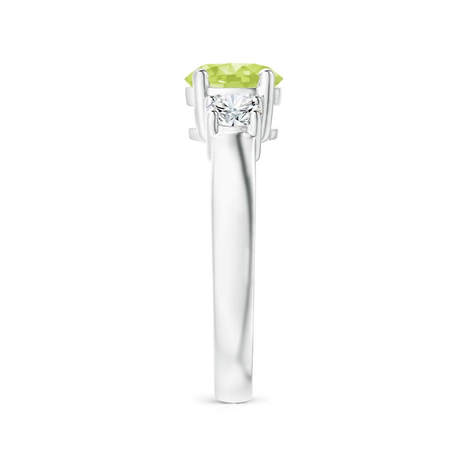 7mm A Classic Peridot and Diamond Three Stone Engagement Ring in P950 Platinum side-2