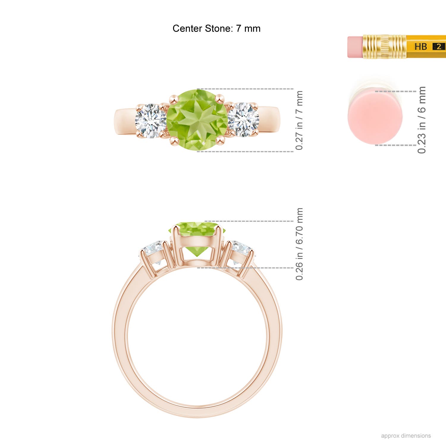 AA - Peridot / 1.86 CT / 14 KT Rose Gold