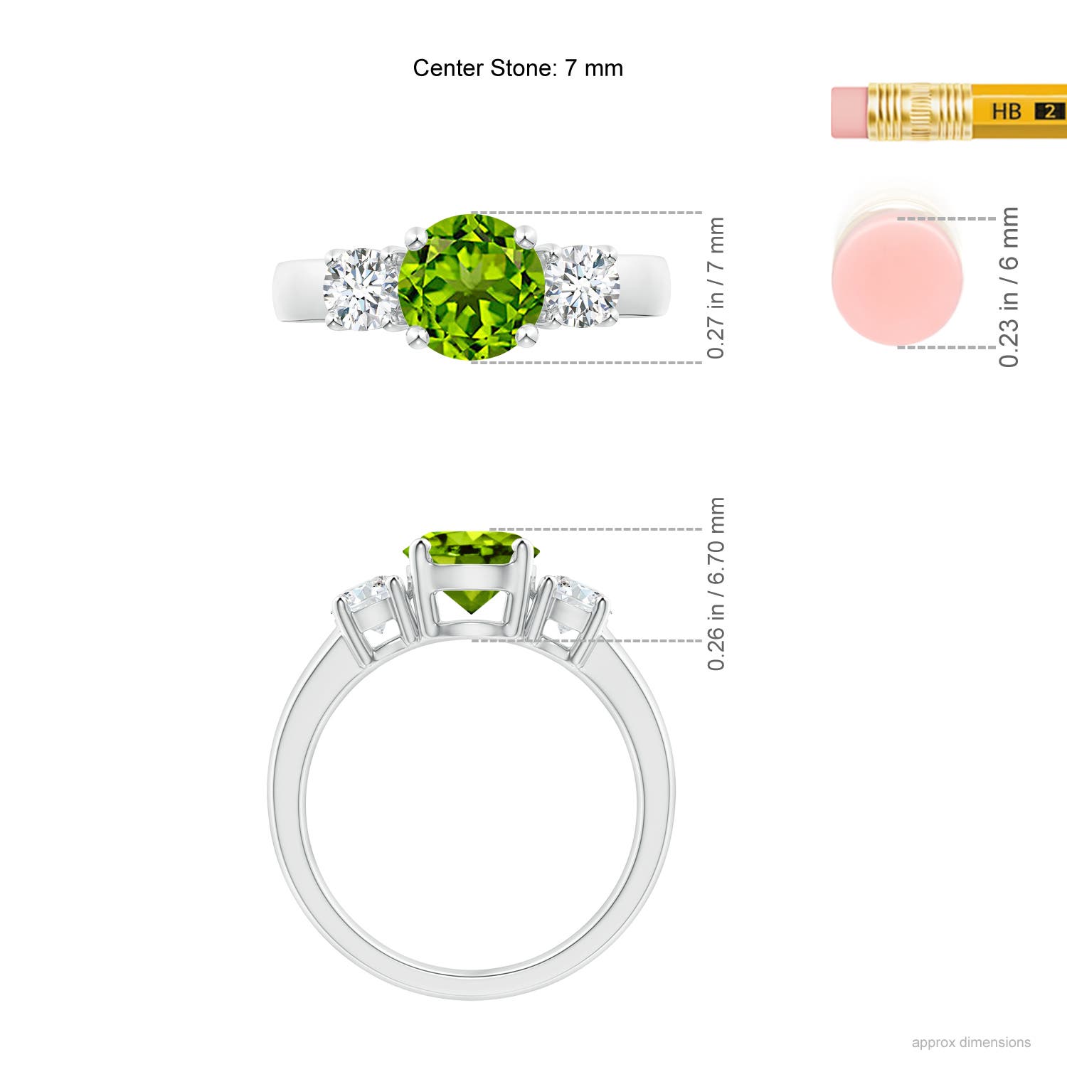 AAAA - Peridot / 1.86 CT / 14 KT White Gold