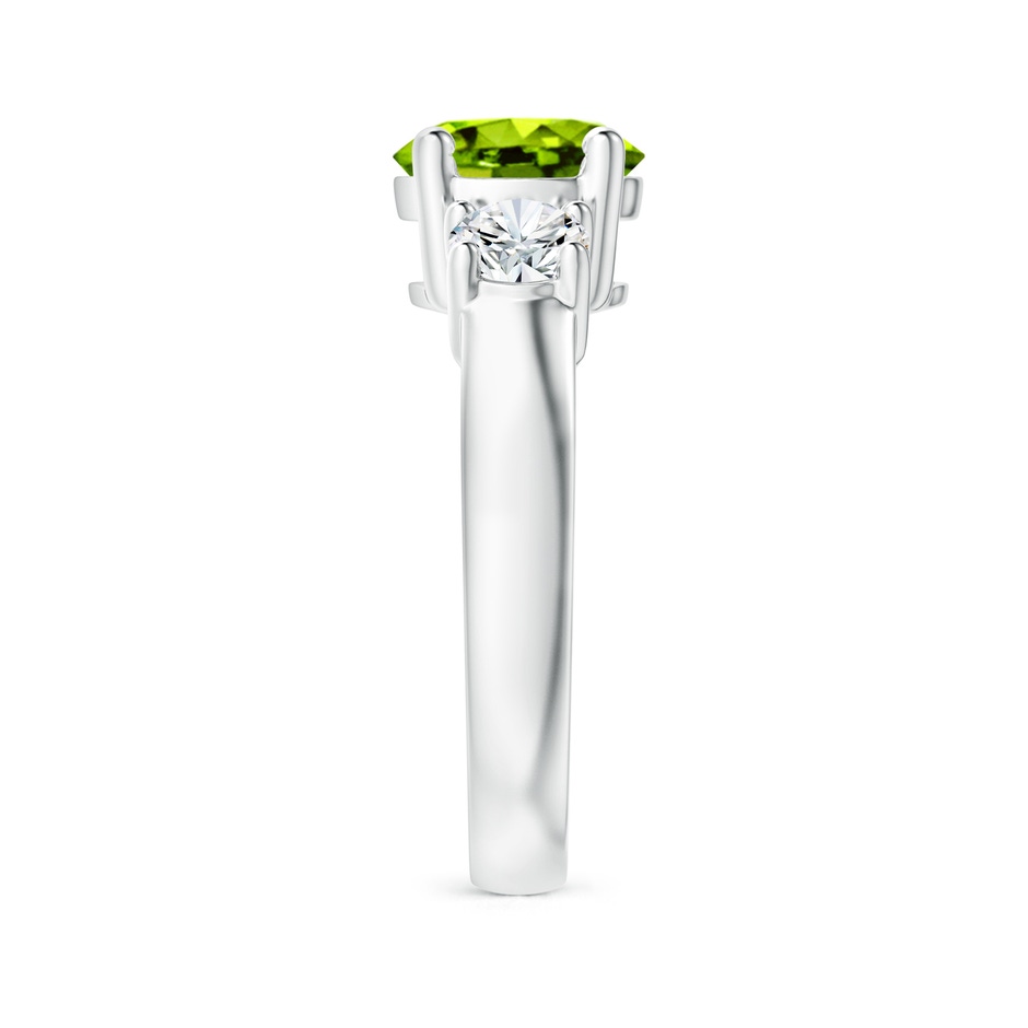 8mm AAAA Classic Peridot and Diamond Three Stone Engagement Ring in White Gold side-2