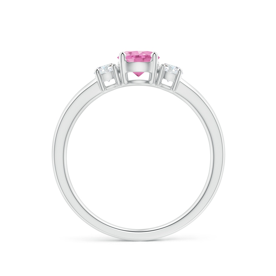 5mm A Classic Pink Sapphire and Diamond Three Stone Engagement Ring in P950 Platinum side-1