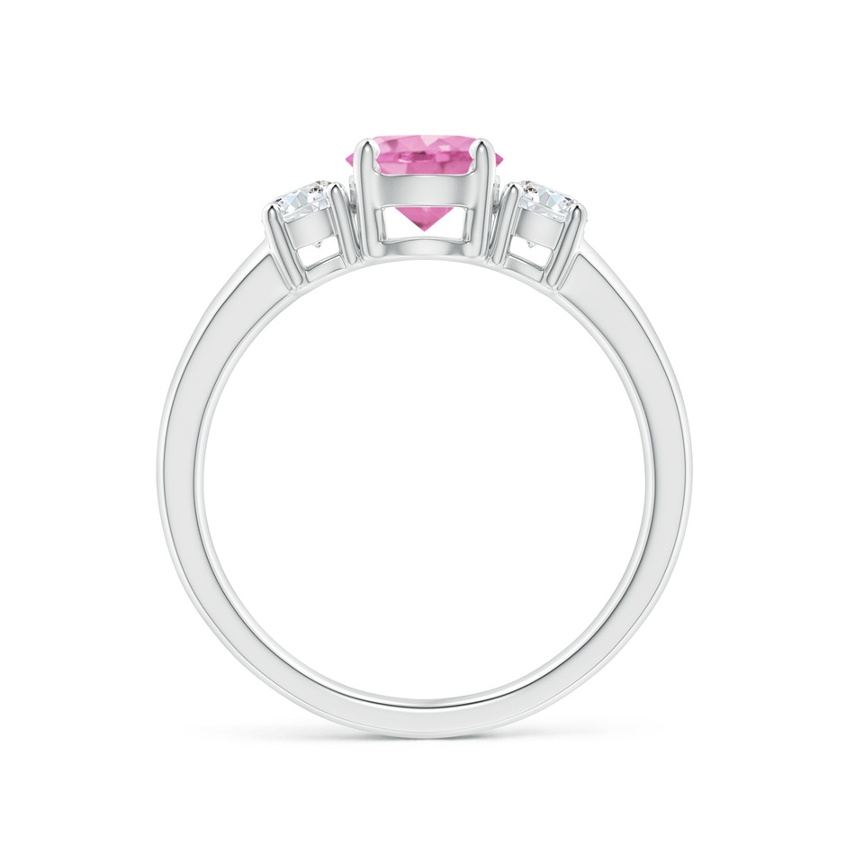 6mm A Classic Pink Sapphire and Diamond Three Stone Engagement Ring in P950 Platinum side-1