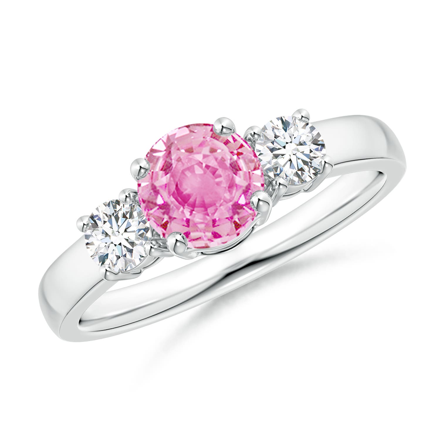 A - Pink Sapphire / 1.32 CT / 14 KT White Gold