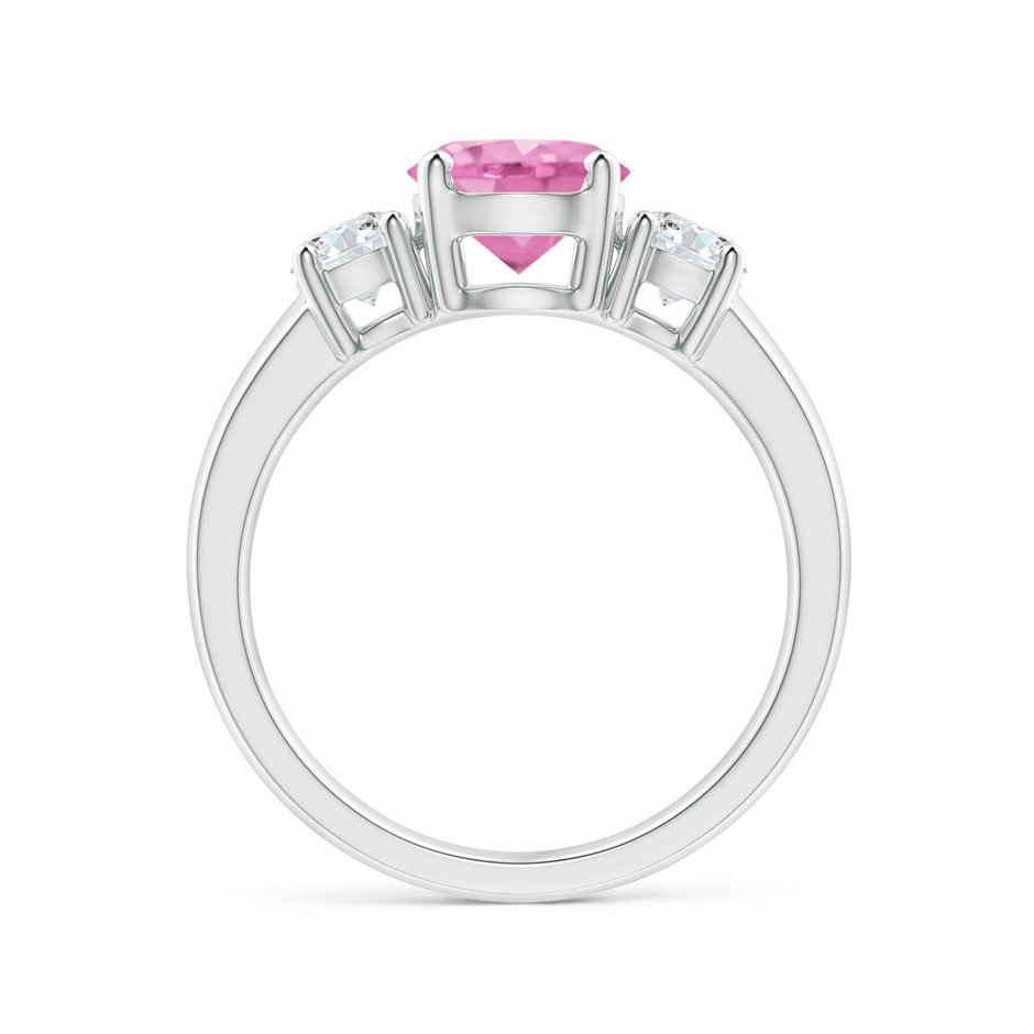 7mm A Classic Pink Sapphire and Diamond Three Stone Engagement Ring in P950 Platinum side-1