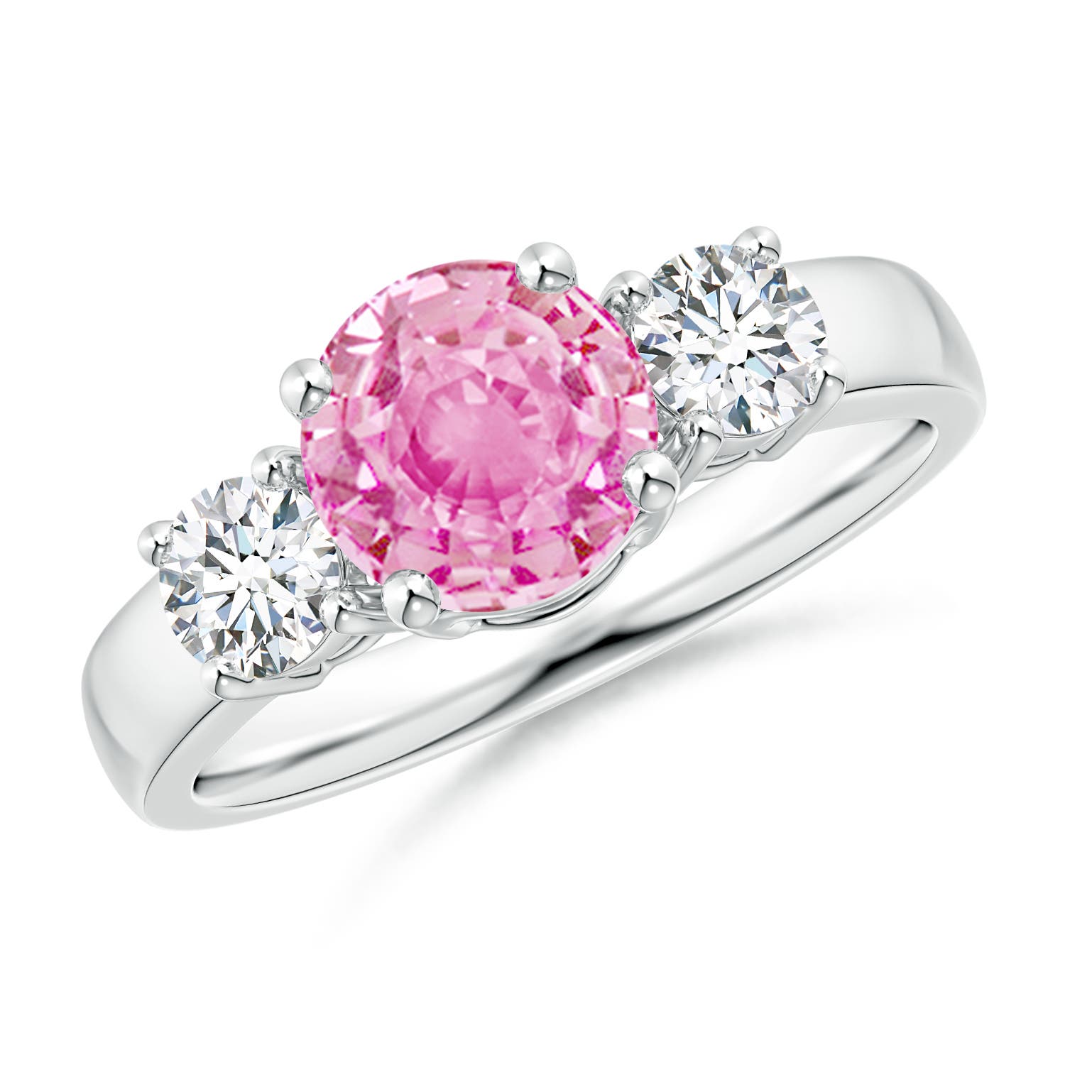 A - Pink Sapphire / 2.06 CT / 14 KT White Gold