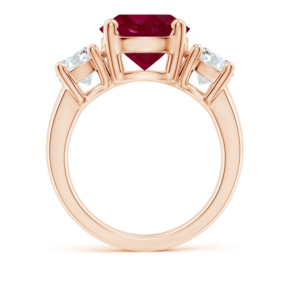 10mm A Classic Ruby and Diamond Three Stone Engagement Ring in Rose Gold side 199