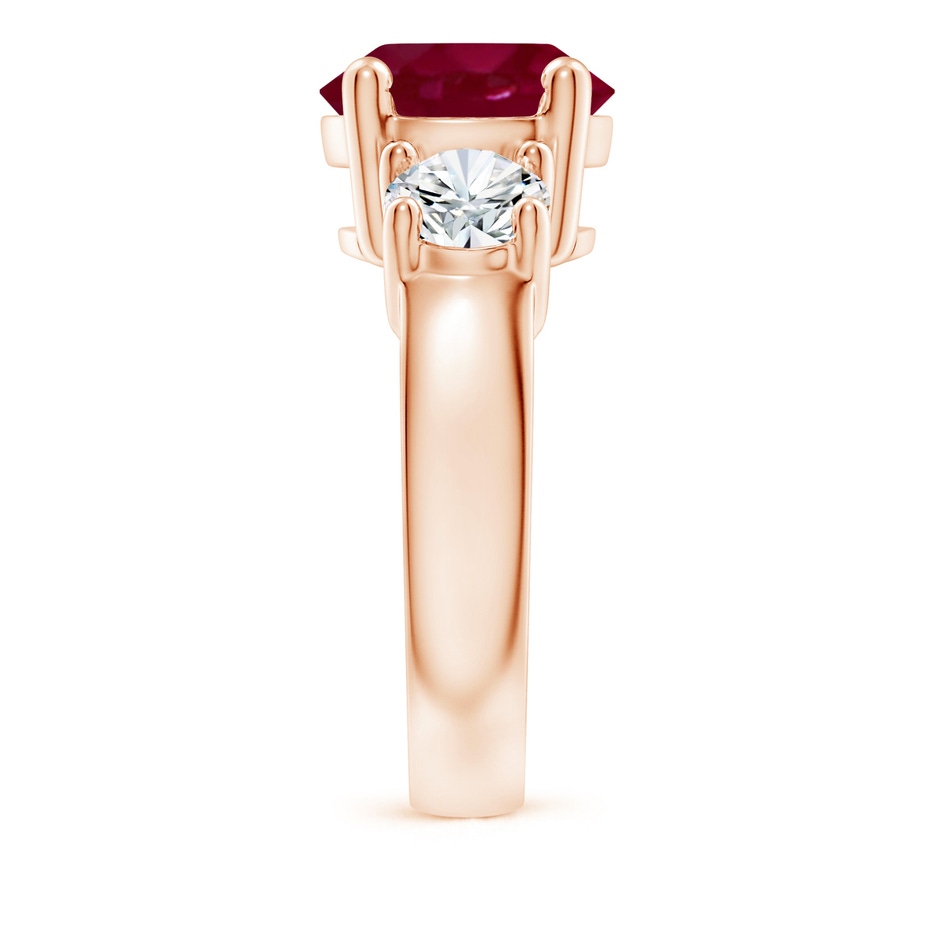 10mm A Classic Ruby and Diamond Three Stone Engagement Ring in Rose Gold side 299