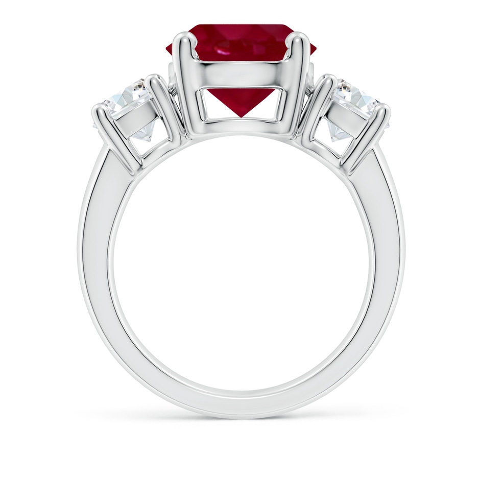 10mm AA Classic Ruby and Diamond Three Stone Engagement Ring in P950 Platinum side 199