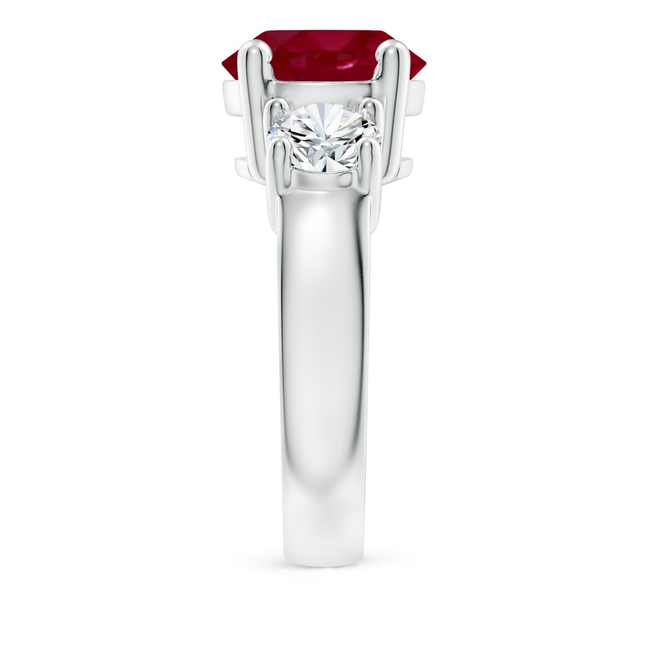 10mm AA Classic Ruby and Diamond Three Stone Engagement Ring in P950 Platinum side 299