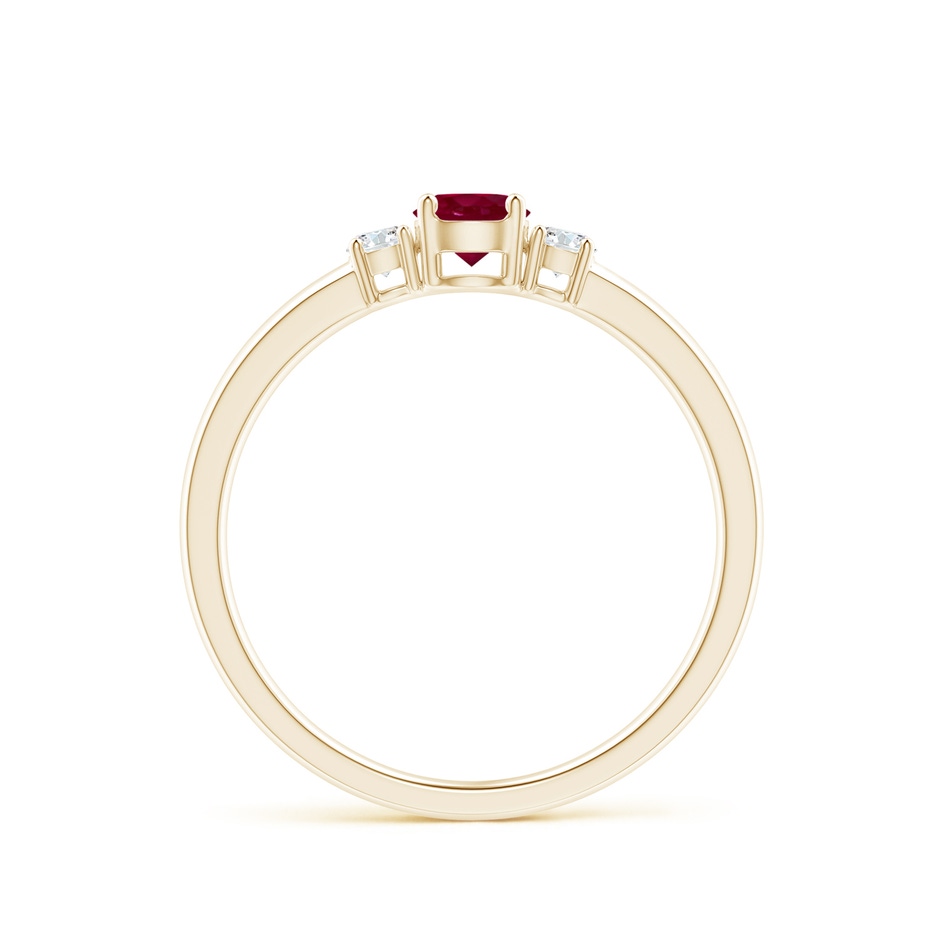 4mm A Classic Ruby and Diamond Three Stone Engagement Ring in Yellow Gold side 199