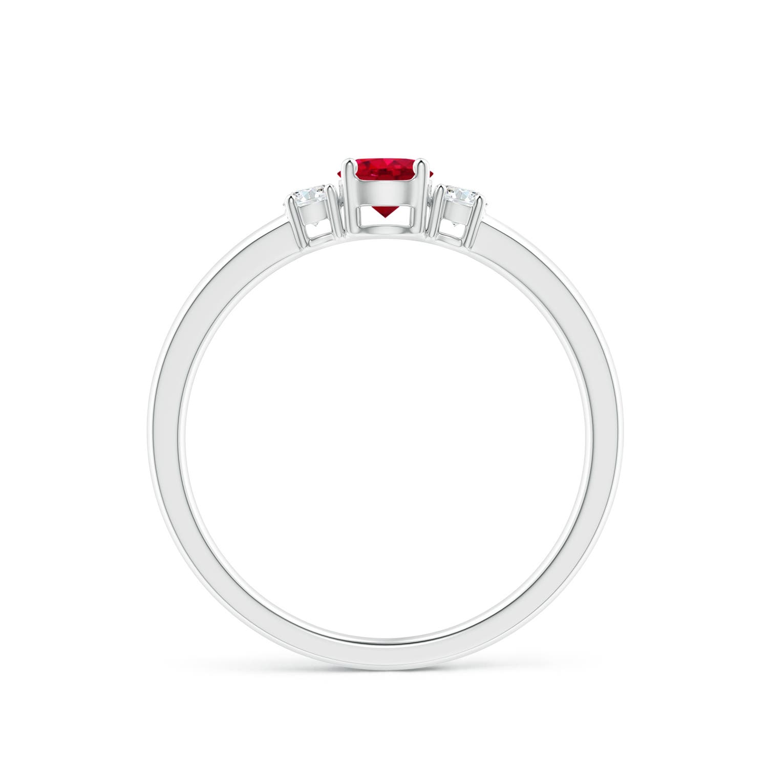 AAA - Ruby / 0.48 CT / 14 KT White Gold