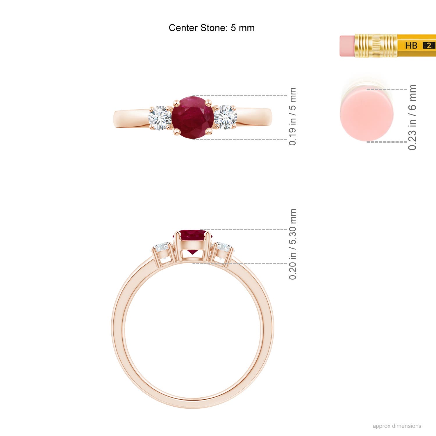 A - Ruby / 0.81 CT / 14 KT Rose Gold