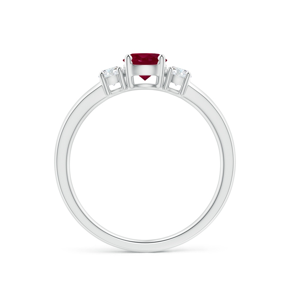 5mm A Classic Ruby and Diamond Three Stone Engagement Ring in White Gold side 199