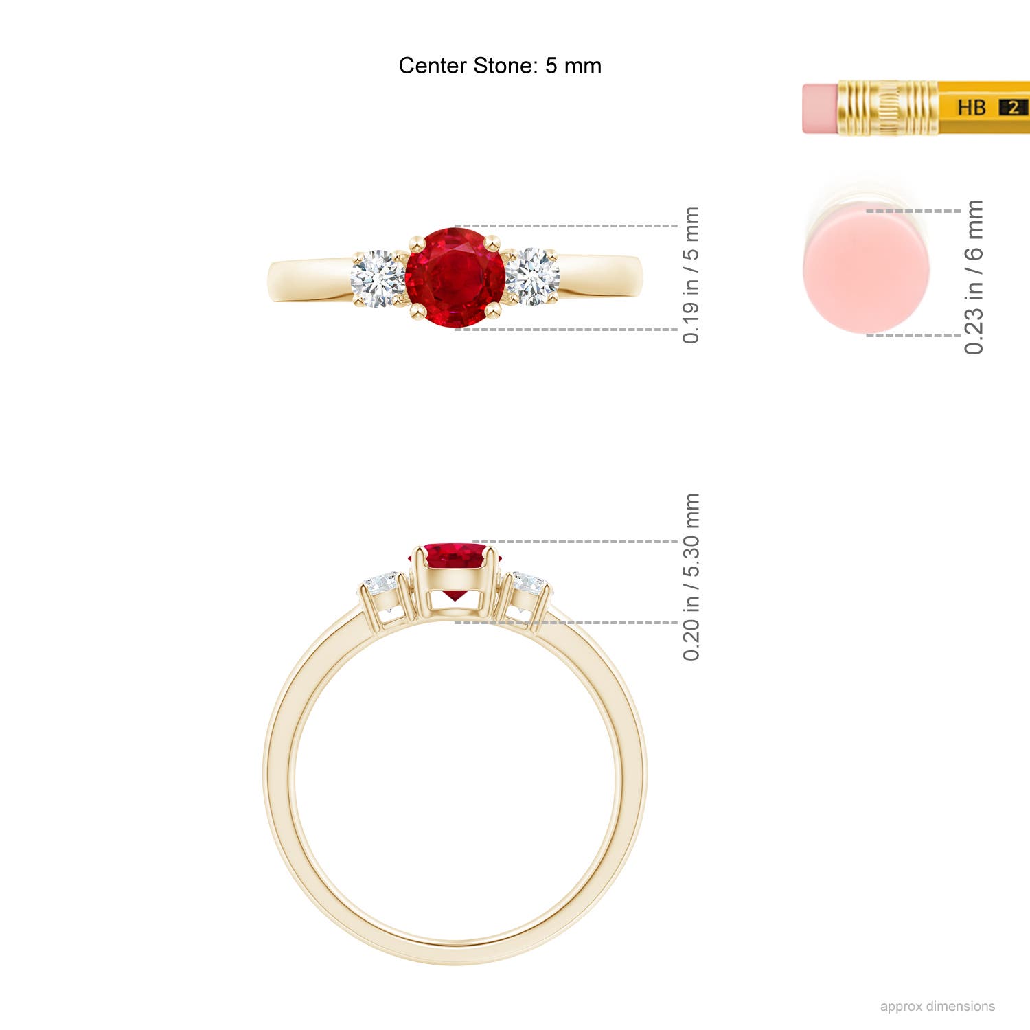 AAA - Ruby / 0.81 CT / 14 KT Yellow Gold