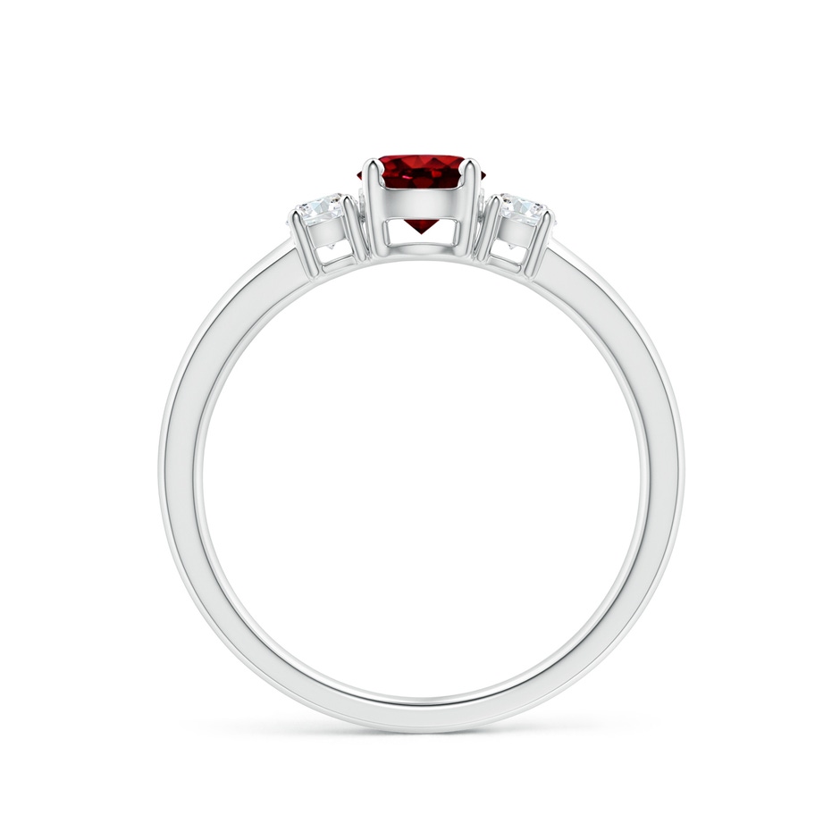 5mm AAAA Classic Ruby and Diamond Three Stone Engagement Ring in White Gold side 199