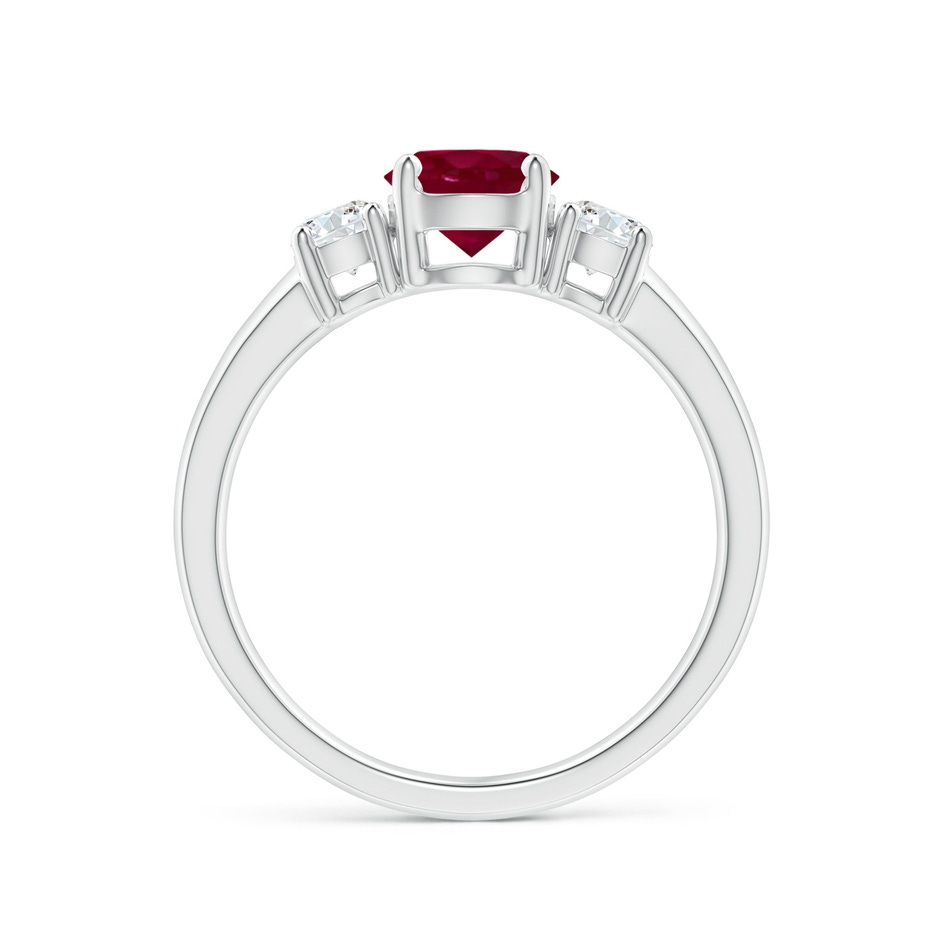 6mm A Classic Ruby and Diamond Three Stone Engagement Ring in White Gold side 199