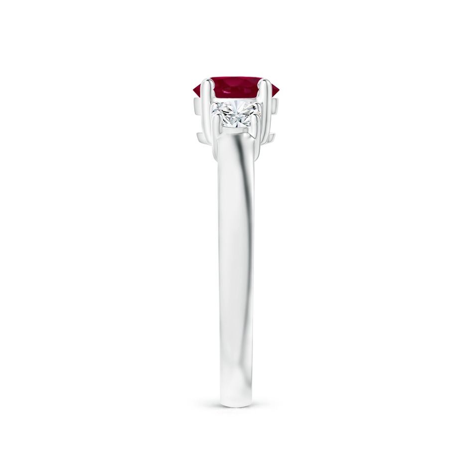 6mm A Classic Ruby and Diamond Three Stone Engagement Ring in White Gold side 299