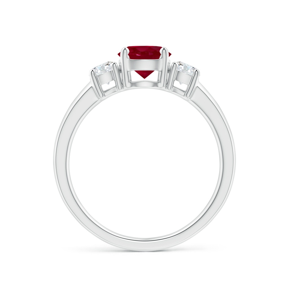 6mm AA Classic Ruby and Diamond Three Stone Engagement Ring in White Gold side 199