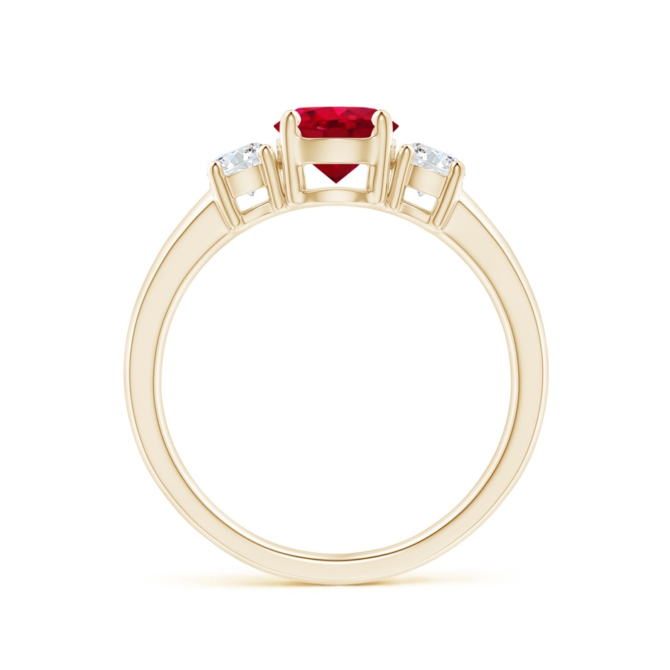 6mm AAA Classic Ruby and Diamond Three Stone Engagement Ring in Yellow Gold side 199