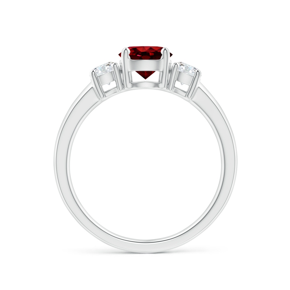 6mm AAAA Classic Ruby and Diamond Three Stone Engagement Ring in White Gold side 199